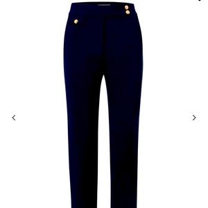 Veronica Beard Renzo navy pants with gold buttons size 6 EUC